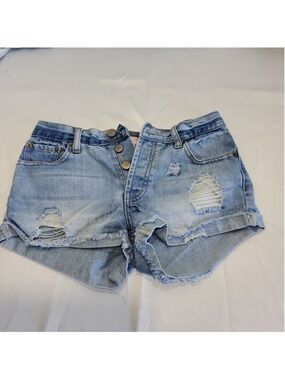 Free Heart,Size 1, Button fly, demin short shorts